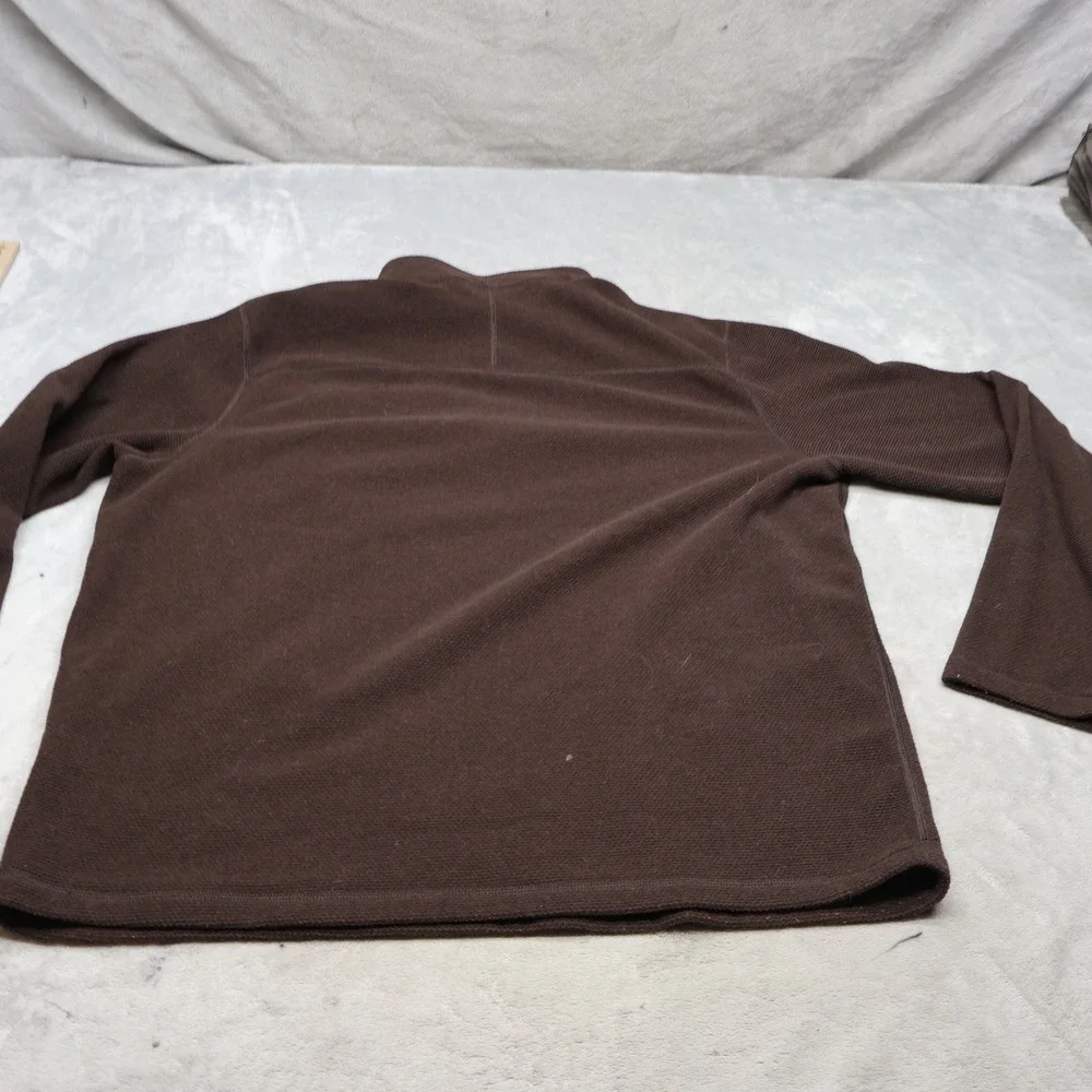 North Face Sweatshirt Mens XL Brown Fleece Textured Cap Rock 1/4 Zip Pullover